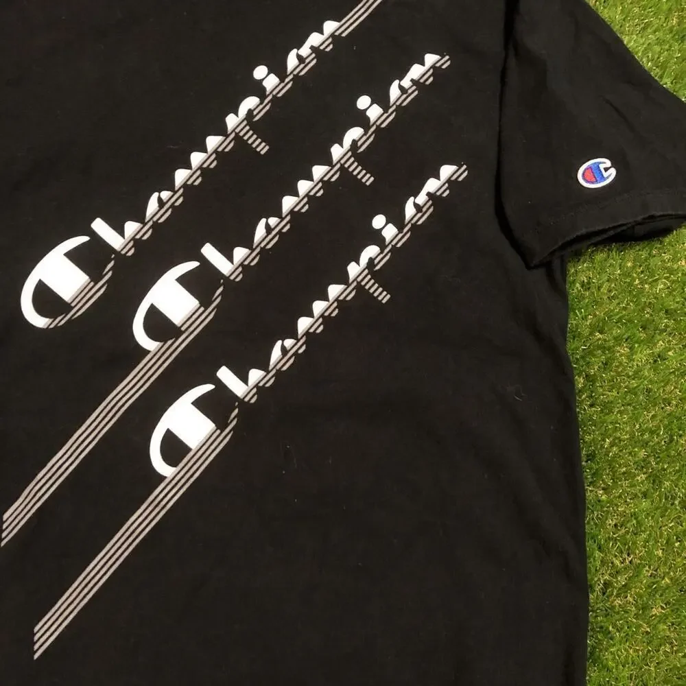 Champion Logo Graphic Tee with Sleeve Embroidery - Picture 2 of 4